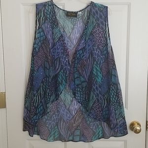 Bob Mackie Wearable Art Scarf Vest SZ XL